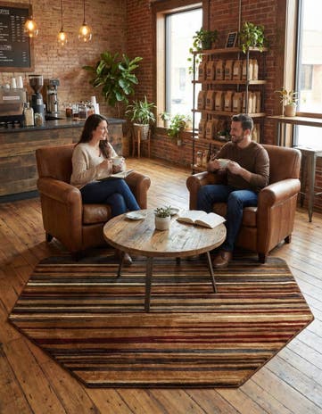 7' 10 x 7' 10 Coffee Shop Octagon Rug