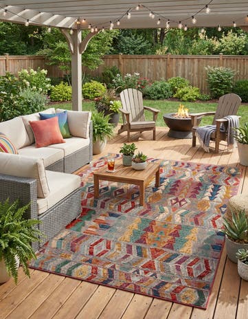 10' x 12' Easy-Clean Modern Indoor / Outdoor Rug