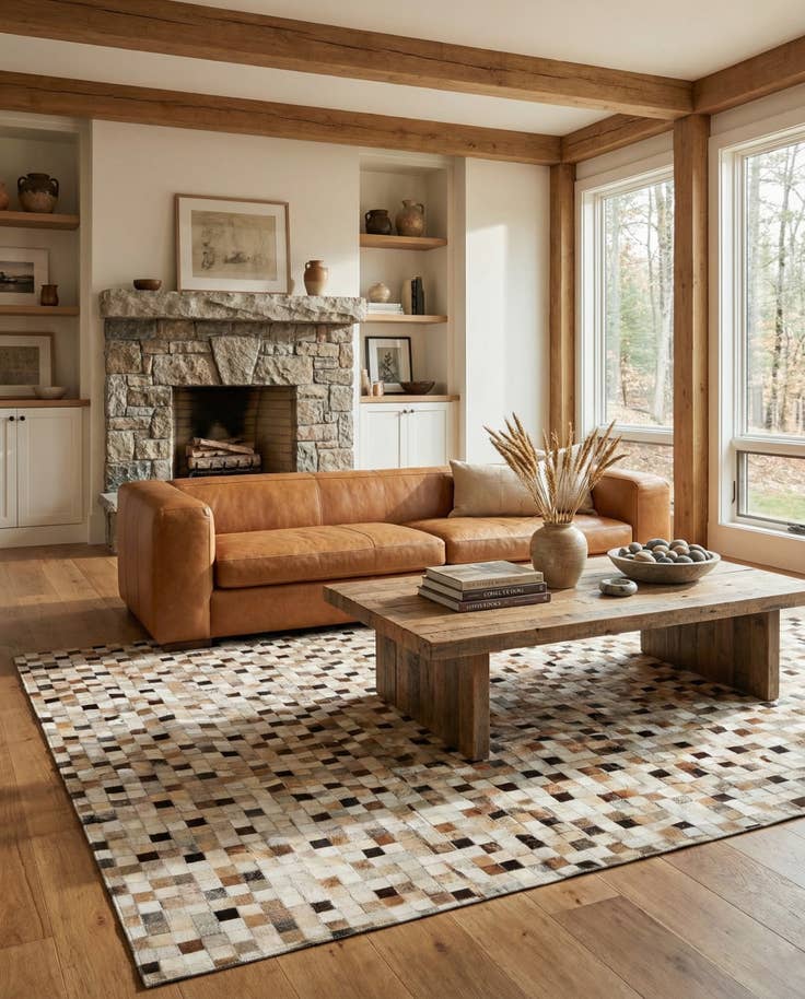 Detail image of 5' x 8' Cowhide - Patchwork Rug