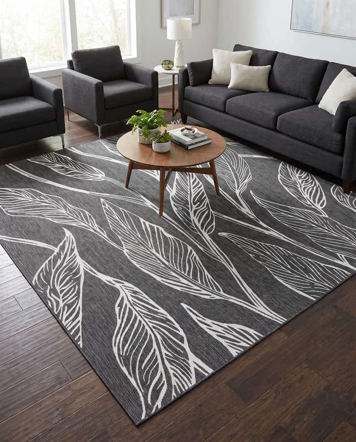 10' 8 x 10' 8 Easy-Clean Botanical Indoor / Outdoor Square Rug