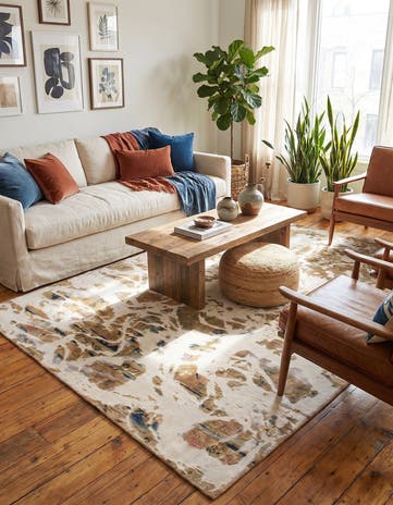 4' 9 x 7' 5 Hand Knotted Ultra Vintage Persian Wool Rug