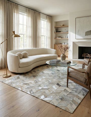 5' x 8' Cowhide Leather Rug