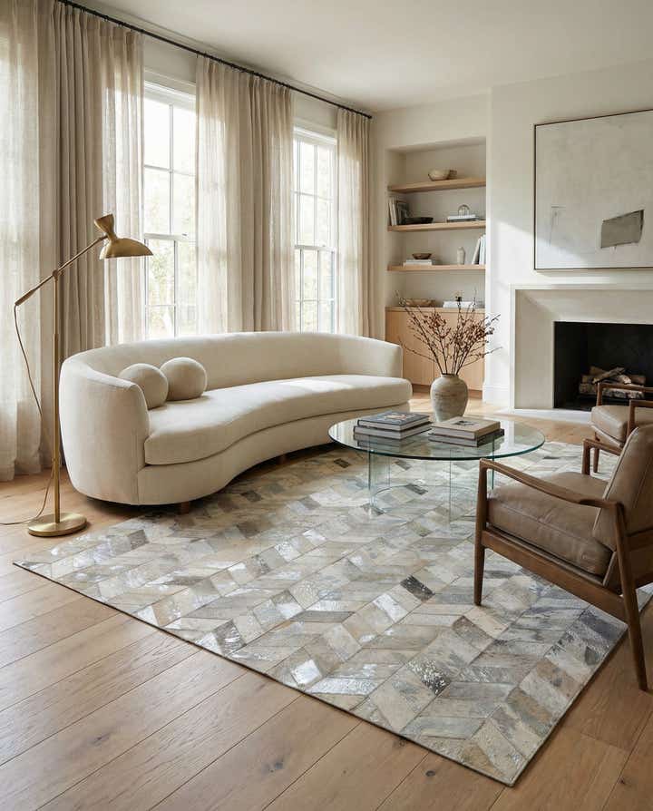 5' x 8' Cowhide Leather Rug