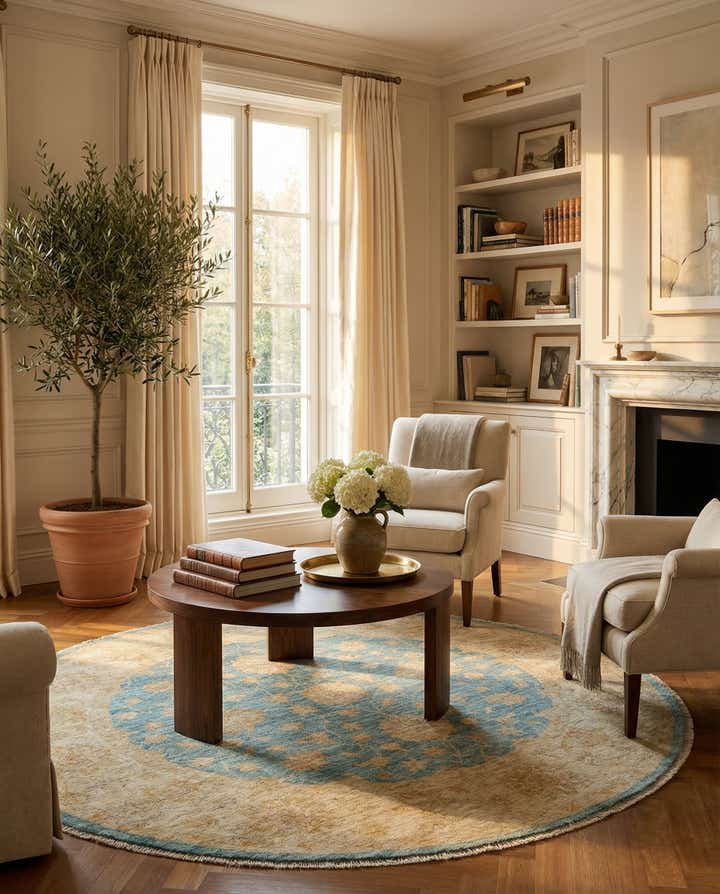 4' 11 x 4' 11 Kaizar Wool Round Rug