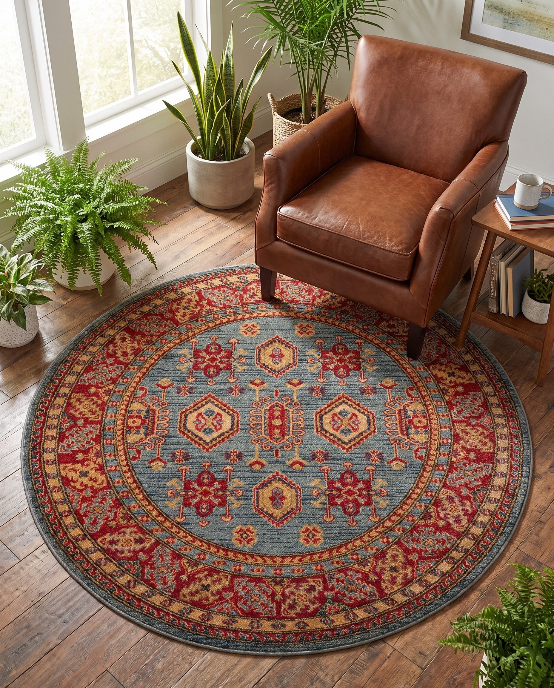 5' x 5' Serapi Round Rug
