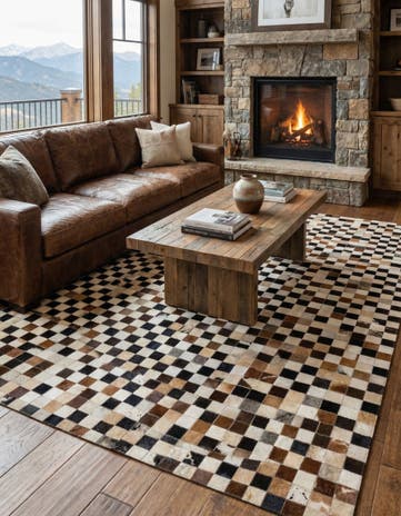 5' 1 x 8' Cowhide - Patchwork Rug