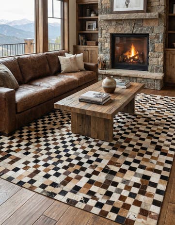 5' 1 x 8' Cowhide - Patchwork Rug