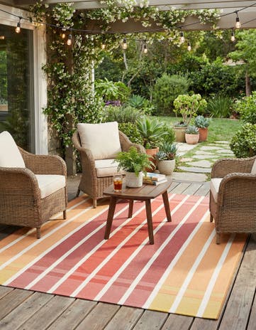 6' x 9' Easy-Clean Ribbon Indoor / Outdoor Rug