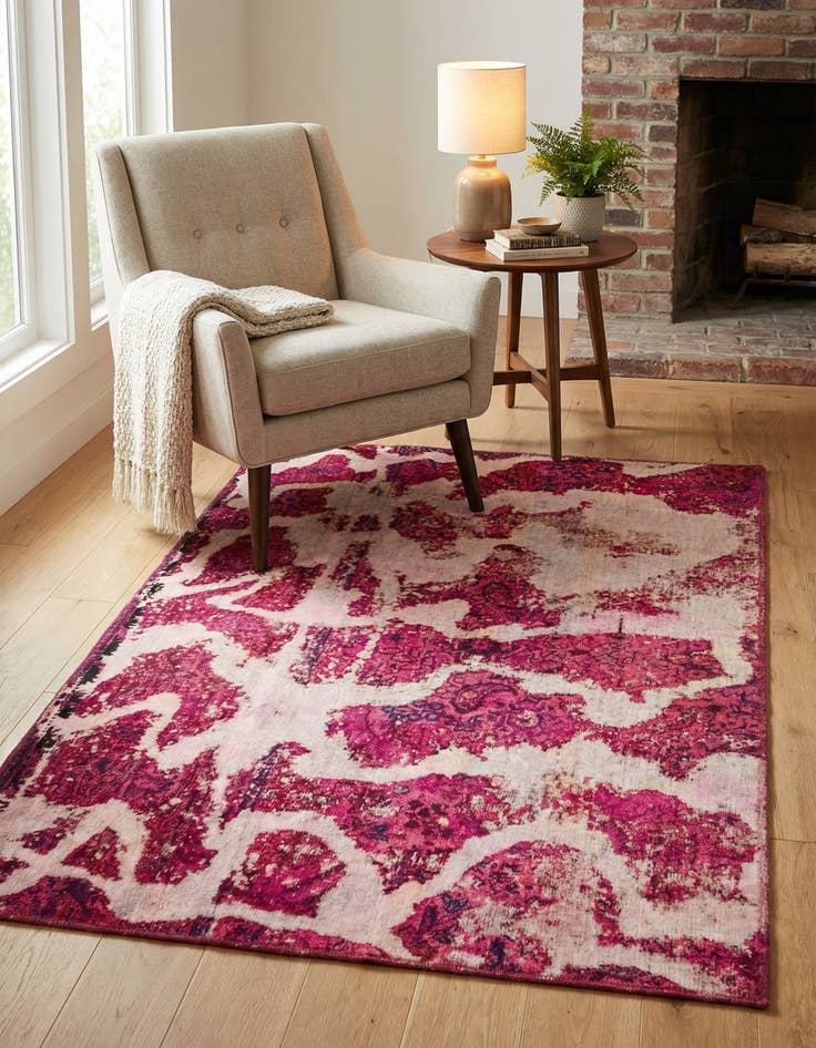 Detail image of 4' 2 x 6' 2  Hand Knotted Ultra Vintage Persian Wool Rug