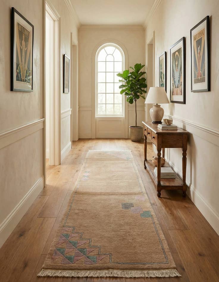 Detail image of 2' 9 x 10'  Hand Knotted Tibet Wool Runner Rug