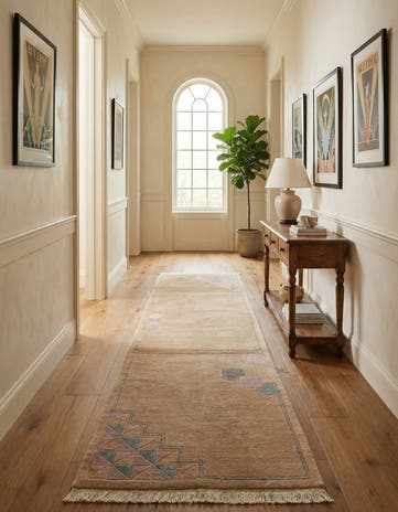 2' 9 x 10' Hand Knotted Tibet Wool Runner Rug
