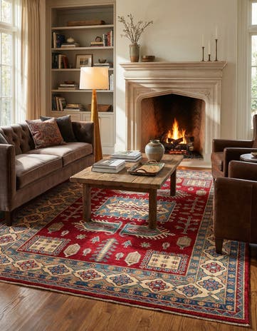 6' 6 x 9' 10 Hand Knotted Kazak Rug