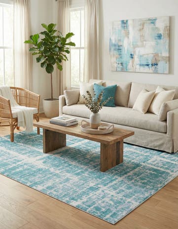 Jill Zarin Turquoise Uptown Lexington Avenue Rug