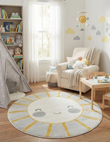 6' 1 x 6' 1 Sun Whimsy Kids Round Rug