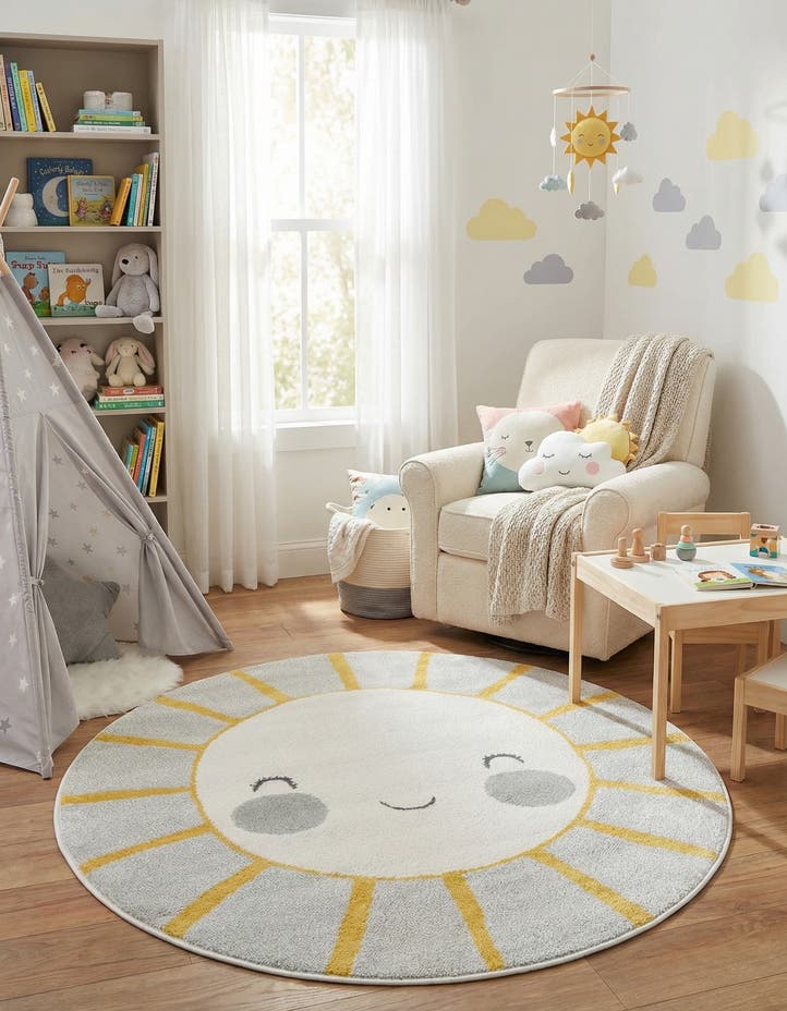 6' 1 x 6' 1 Sun Whimsy Kids Round Rug