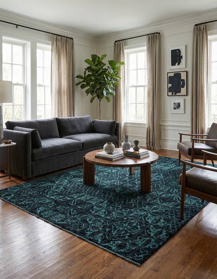 Detail image of 6' x 9'  Hand Knotted Darya Wool Rug