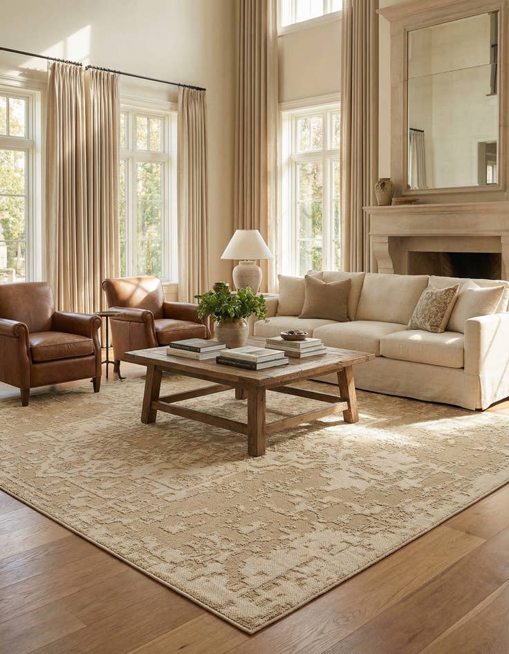 Detail image of  10' x 14' 1  Washable Traditional Indoor / Outdoor Rug