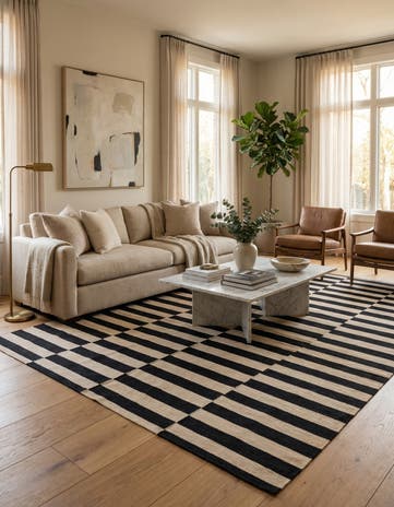5' 5 x 7' 10 Hand Woven Kilim Modern Wool Rug