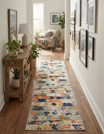 2' 7 x 12' Washable Vivid Runner Rug