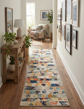 2' 7 x 12' Washable Vivid Runner Rug