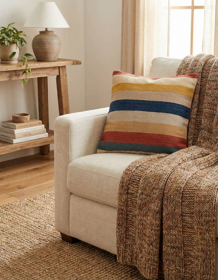 Detail image of  2' 3 x 2' 4  Hand Woven Pillow Wool Square Rug