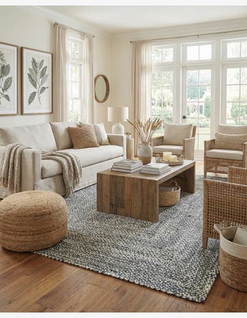 Gray Handmade Braided Chindi Rug