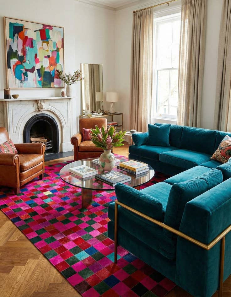 Detail image of  7' 11 x 9' 9 Cowhide - Patchwork Rug