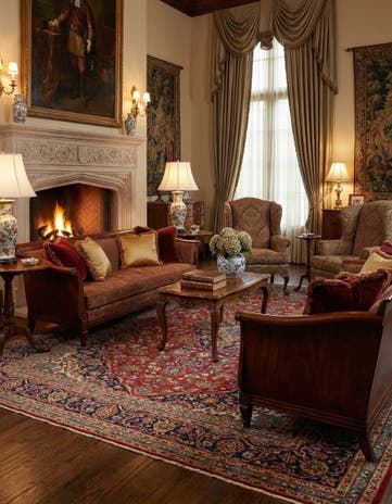 9' 8 x 13' 2 Hand Knotted Kashan Persian Wool Rug