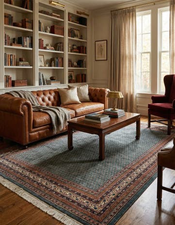 6' 8 x 9' 7 Hand Knotted Mir Wool Rug