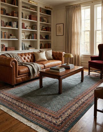 6' 8 x 9' 7 Hand Knotted Mir Wool Rug
