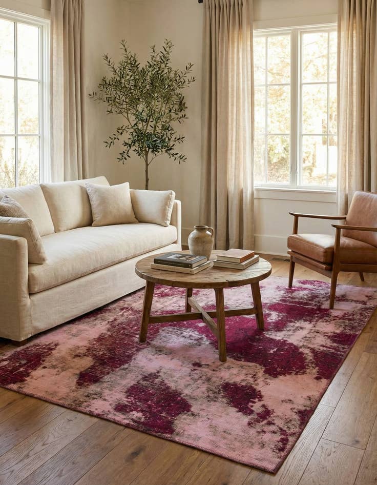 Detail image of 4' 9 x 5' 10  Hand Knotted Ultra Vintage Persian Wool Square Rug