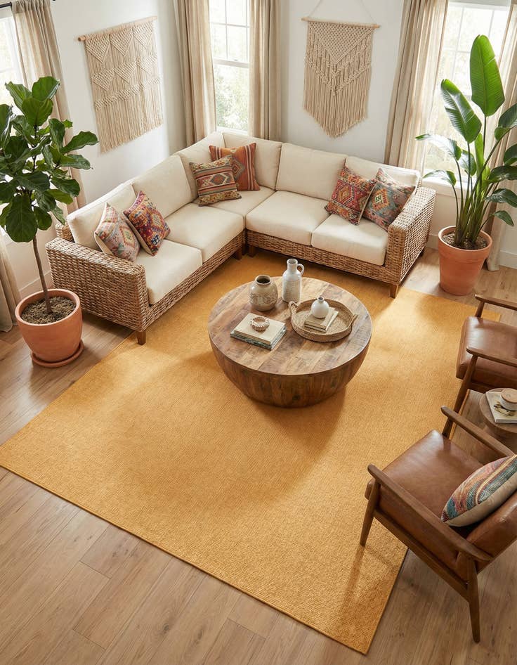 Detail image of  10' x 14'  Washable Solid Indoor / Outdoor Rug