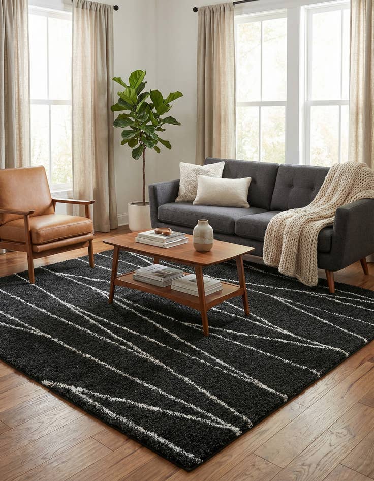 Detail image of 10' x 10' Serenity Shag Square Rug