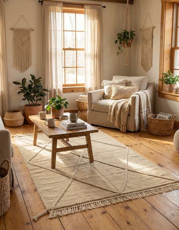 3' 4 x 5' Hand Knotted Moroccan Wool Rug