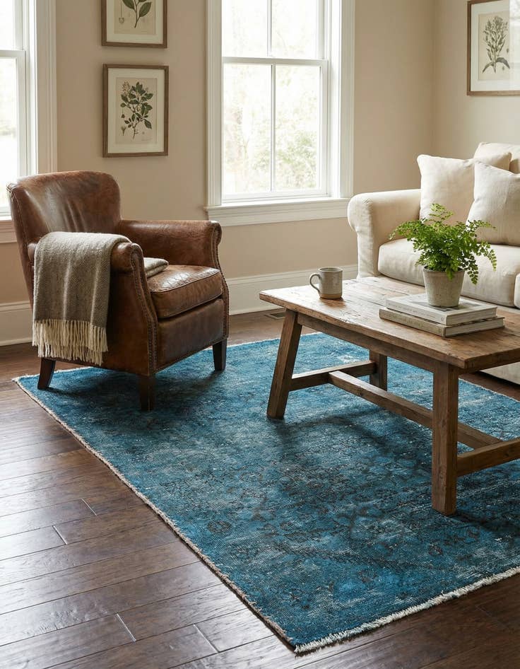 Detail image of 3' 5 x 4' 10  Hand Knotted Ultra Vintage Persian Wool Rug