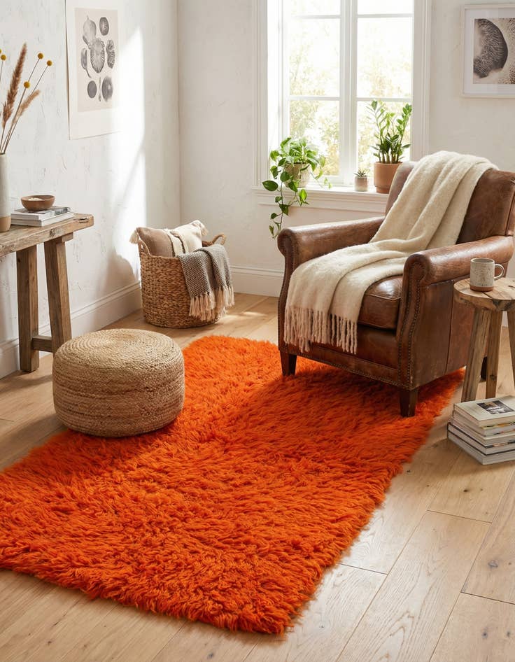 Detail image of 2' 3 x 4' 4  Hand Knotted Moroccan Wool Runner Rug