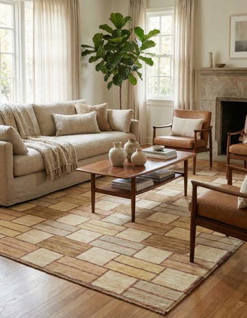 6' 7 x 8' 8 Hand Knotted Modern Ziegler Oriental Rug