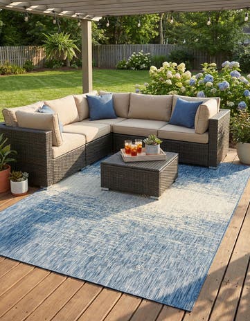 7' 10 x 11' Easy-Clean Modern Indoor / Outdoor Rug