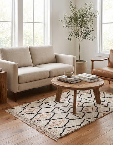 3' 2 x 5' 3 Hand Knotted Moroccan Wool Rug