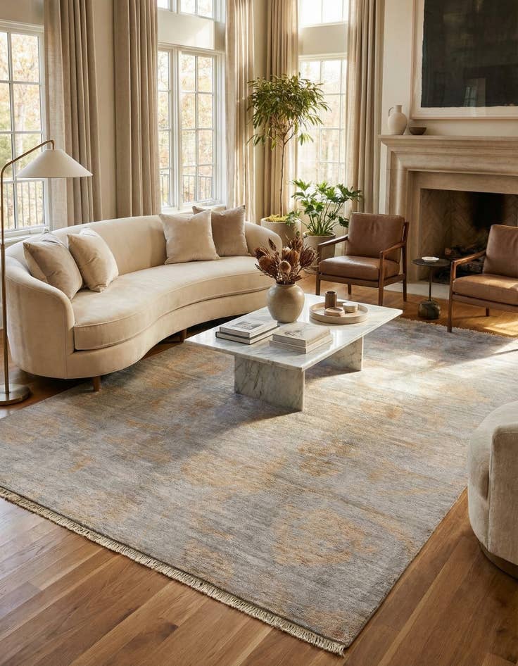 Detail image of 6' 3 x 9' 7  Hand Knotted Darya Wool Rug