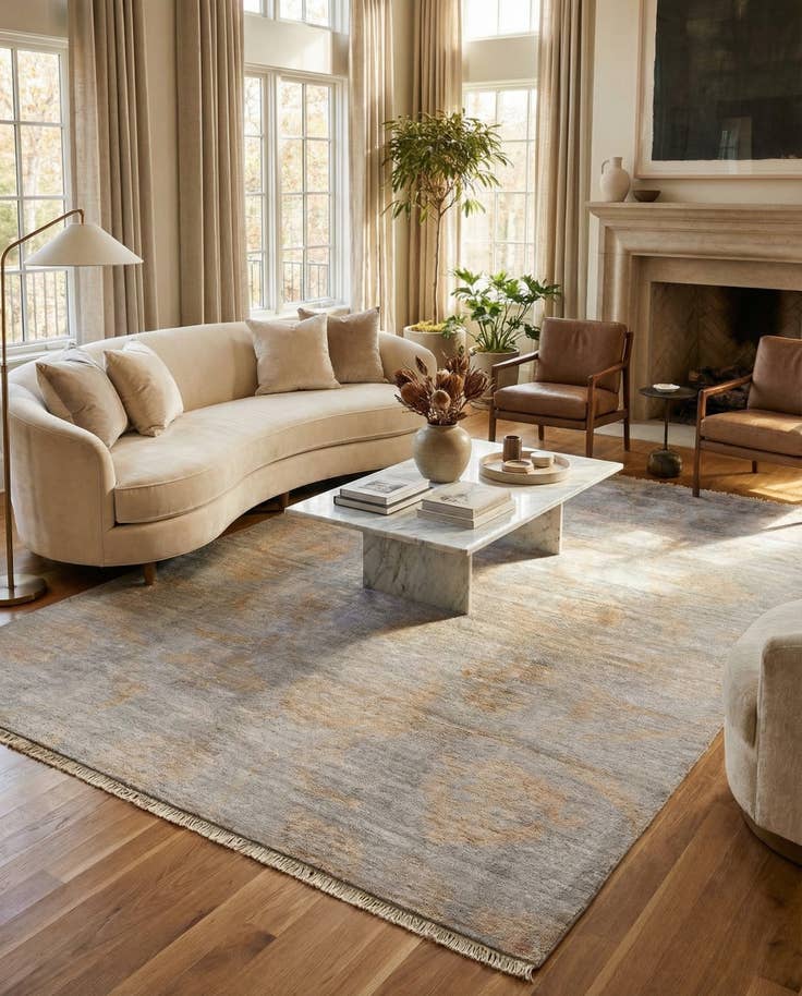 Detail image of 6' 3 x 9' 7 Hand Knotted Darya Wool Rug