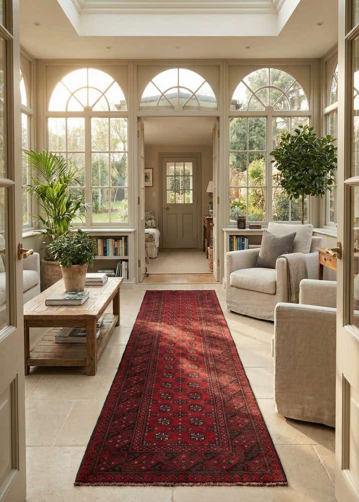 2' 8 x 16' 2 Hand Knotted Afghan Akhche Wool Runner Rug