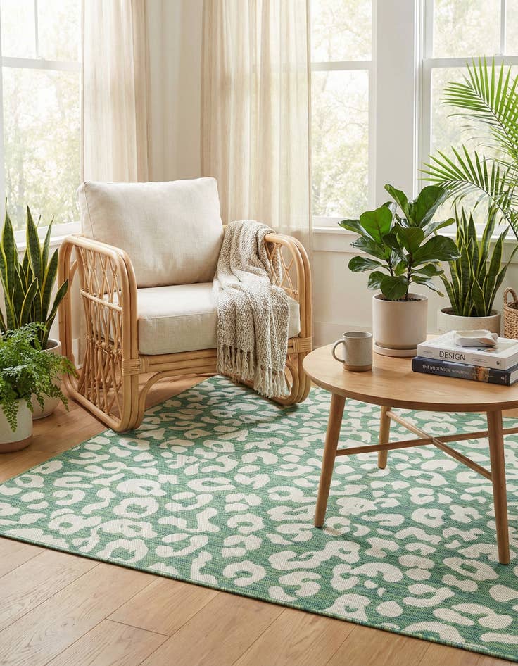 Detail image of 6' x 6'  Washable Safari Indoor / Outdoor Square Rug