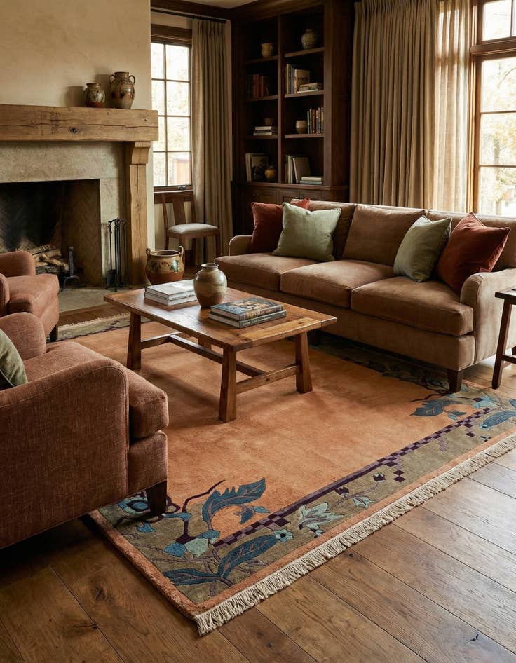 Detail image of 6' 3 x 9' 1  Hand Knotted Nepal Wool Rug