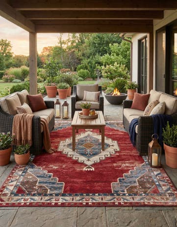 10' x 14' Easy-Clean Traditional Indoor / Outdoor Rug