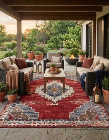 10' x 14' Easy-Clean Traditional Indoor / Outdoor Rug