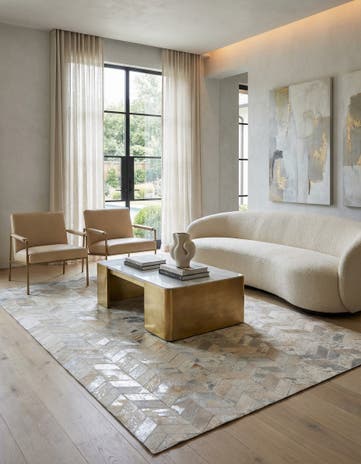 5' x 8' Cowhide Leather Rug