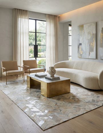 5' x 8' Cowhide Leather Rug