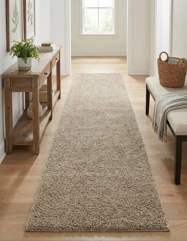 Detail image of 2' 7 x 10' Studio Solid Shag Runner Rug