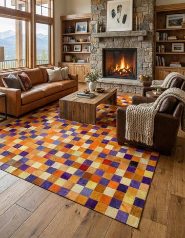 7' 11 x 9' 11 Cowhide - Patchwork Rug